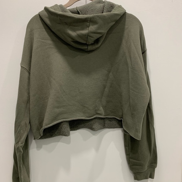 Fleo Cropped Hoodie - Burnt Olive - Picture 2 of 2